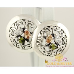 Серебряные серьги Подсолнух 2145 Gold & Silver, Украина